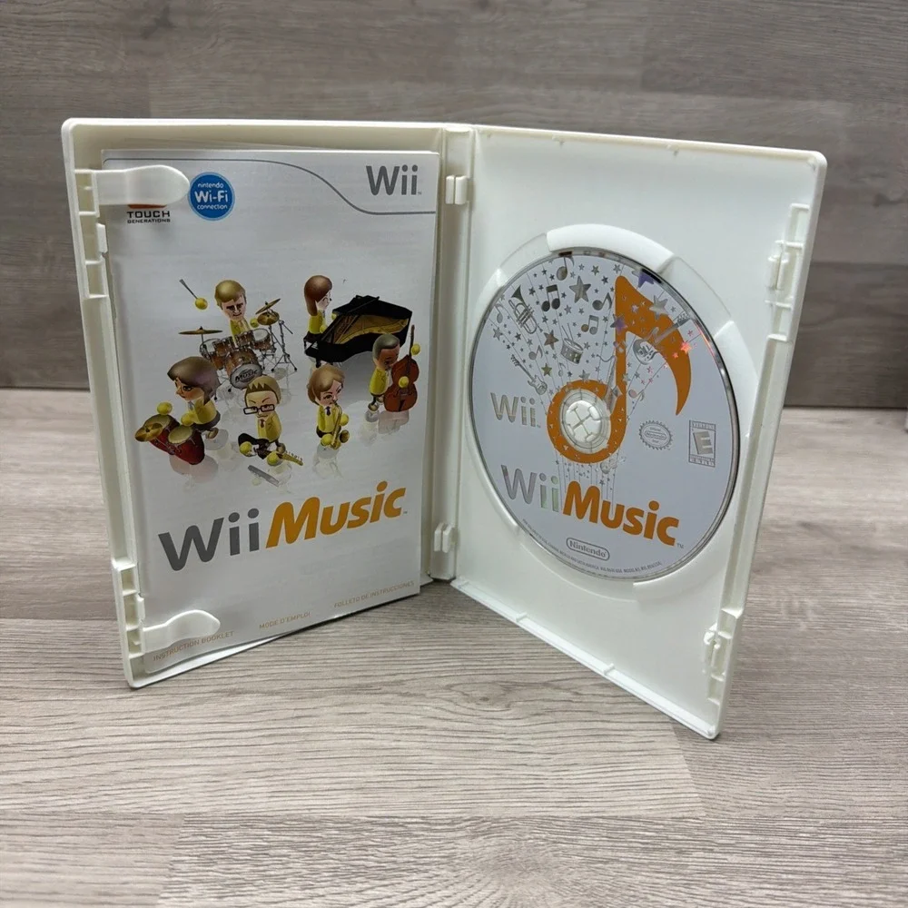 Nintendo Wii White U.S. Model RVL-001 Bundle 1 Remote W/ Case 5‎ Games And Cords